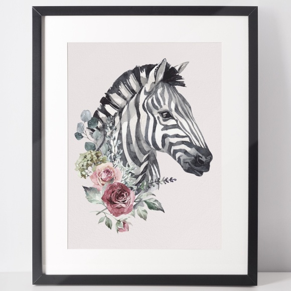 Watercolor Zebra Wall Art Poster Print UNFRAMED - Picture 3 of 17
